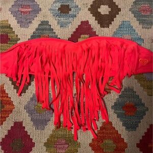 Size small, pink strapless bikini top (Roxy)
